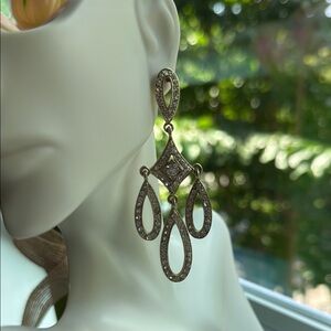 Elegant White Crystal Teardrop Earrings